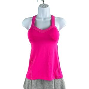Lululemon Tank‎ Top Womens Size 2 Pink Track & Train Cross Strap Activewear